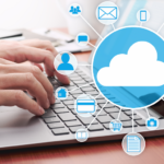 someone typing on the cloud